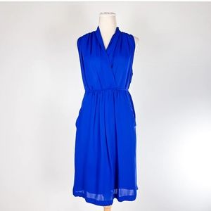 WILFRED Blue Midi Length Wrap Dress Medium